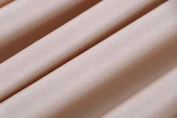 Ecru beige stretch cotton satin fabric | new tess
