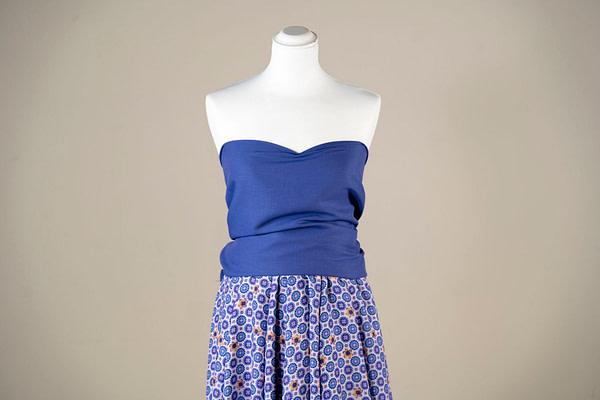 Viscose muslin fabric printed in a tie pattern in shades of lilac | new tess