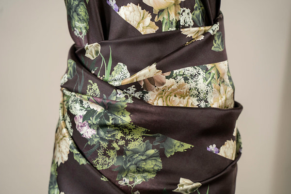 Tessuto Twill Peonie ST000788 per Abbigliamento