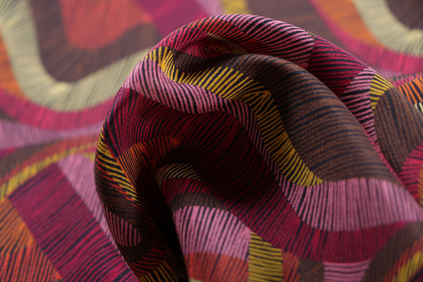 Optical geometric silk crepe de chine fabric | new tess