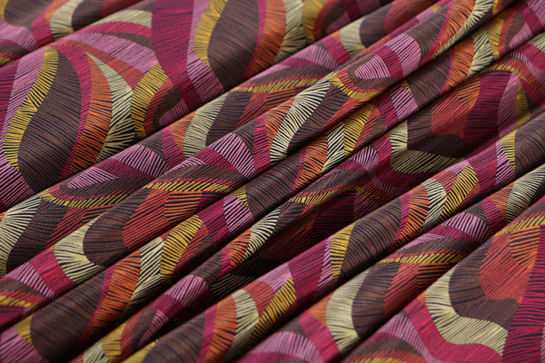 Optical geometric silk crepe de chine fabric | new tess