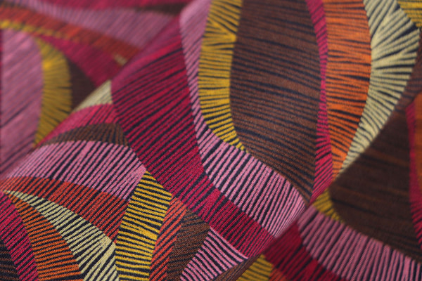 Optical geometric silk crepe de chine fabric | new tess