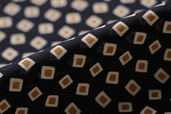 Small geometric pattern silk crepe de chine fabric | new tess