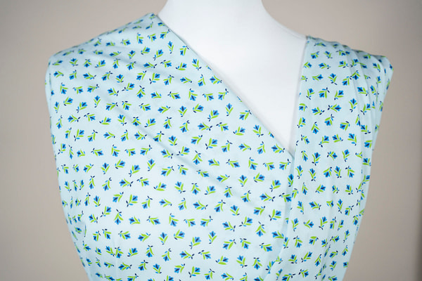 Light blue liberty flowers cotton poplin fabric | new tess