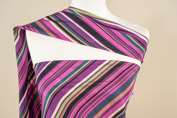 Striped silk crepe de chine fabric | new tess