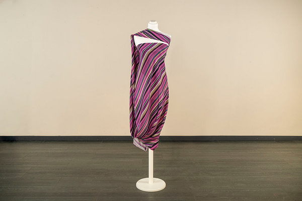 Striped silk crepe de chine fabric | new tess