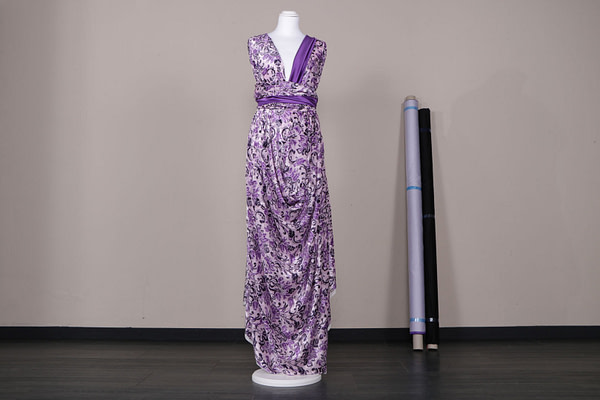 Purple velvet devoré fabric | new tess