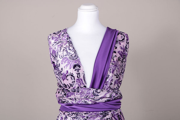 Purple velvet devoré fabric | new tess
