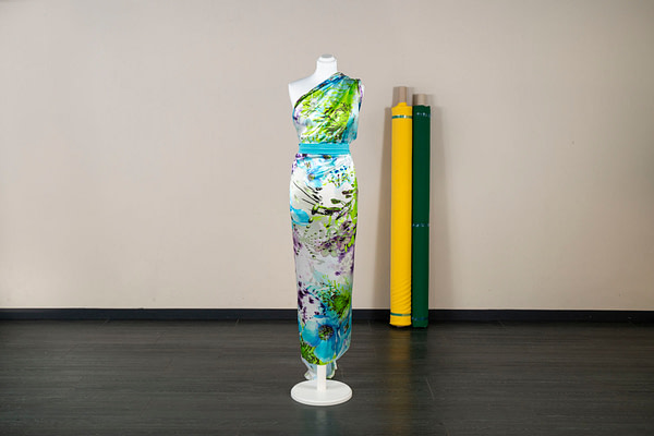 Flower print silk satin fabric | new tess
