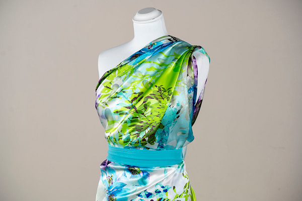 Flower print silk satin fabric | new tess