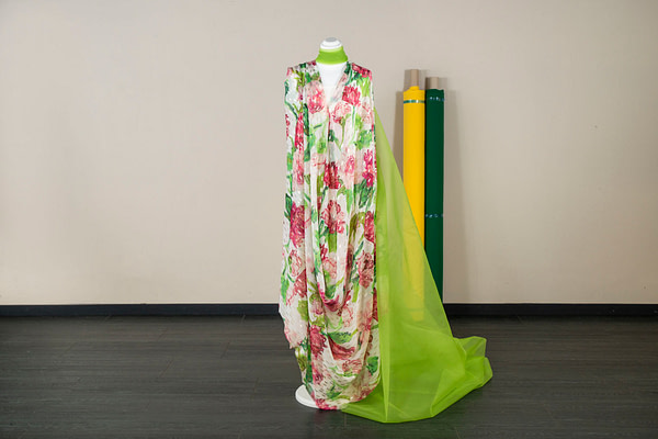 Floral print silk-blend lamé jacquard fabric | new tess