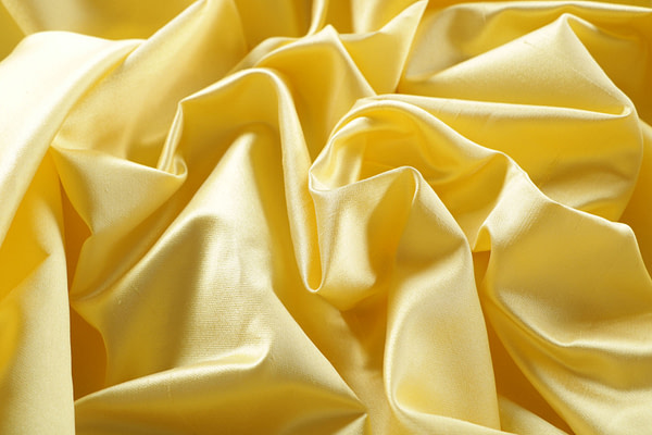 Sun yellow pure silk shantung satin fabric | new tess