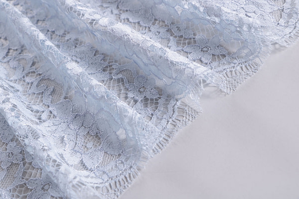Light blue chantilly lace fabric | new tess