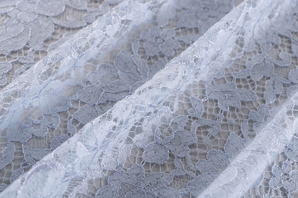 Light blue chantilly lace fabric | new tess