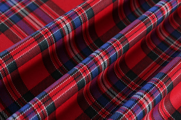 Red and blue tartan fabric in pure wool | new tess