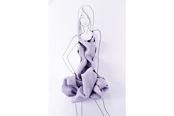 Lilac barré cotton-linen voile fabric | new tess