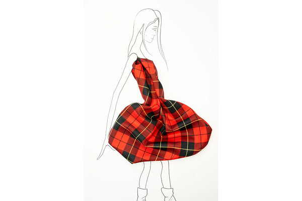 Black and red pure wool tartan fabric | new tess