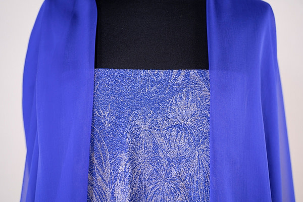 China blue silk chiffon fabric for high fashion and dressmaking | new tess