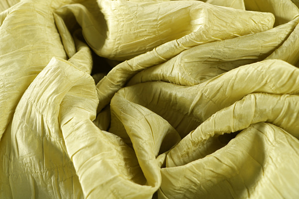 Acid green cloqué fabric in pure silk | new tess