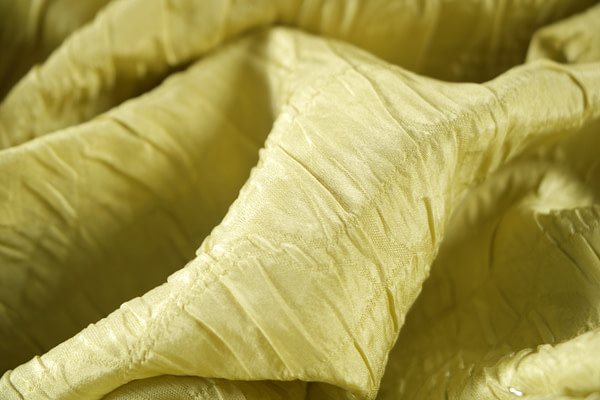 Acid green cloqué fabric in pure silk | new tess