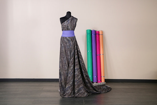 Blu, Grigio, Nero Viscosa Apparel Fabric