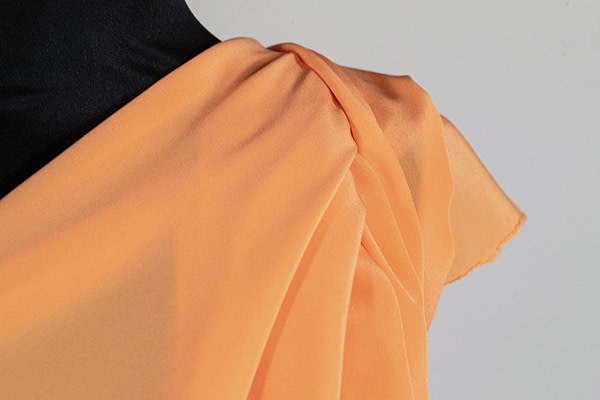 Apricot orange silk crepe de chine fabric for dressmaking | new tess