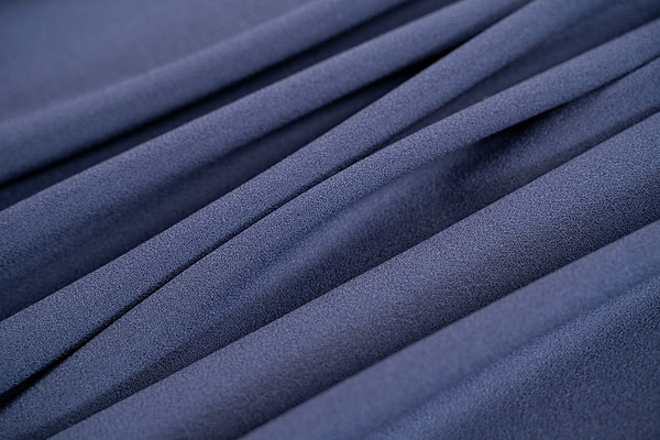 Blue wool crepe fashion and apparel fabric | new tess