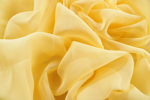 Primrose yellow chiffon fabric in pure silk | new tess