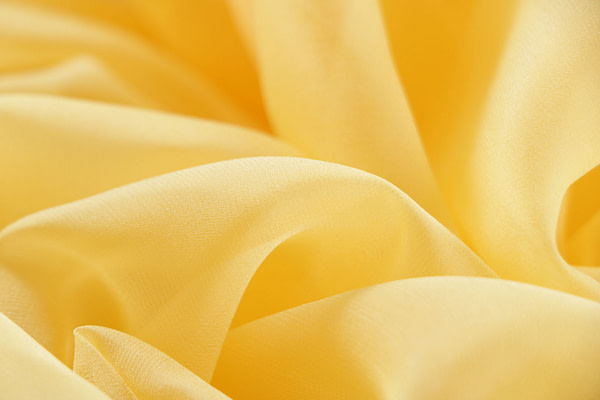 Primrose yellow chiffon fabric in pure silk | new tess
