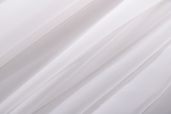 Ivory white chiffon fabric in pure silk | new tess