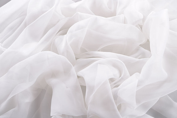 Ivory white chiffon fabric in pure silk | new tess