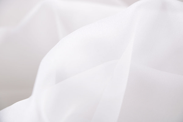 Ivory white chiffon fabric in pure silk | new tess