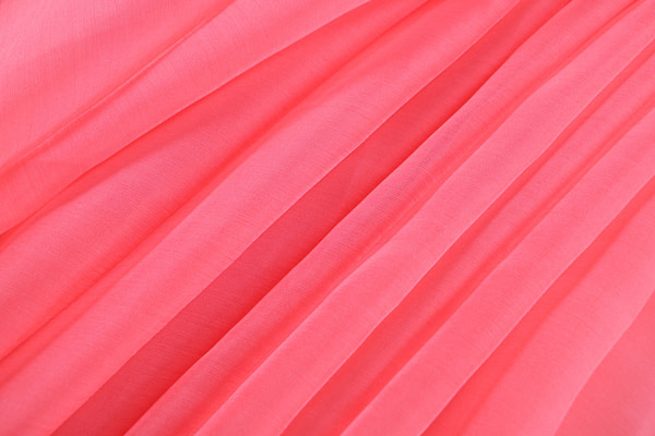 Geranium pink chiffon fabric in pure silk | new tess