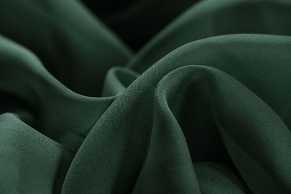 Shaded Spruce green chiffon fabric in pure silk | new tess