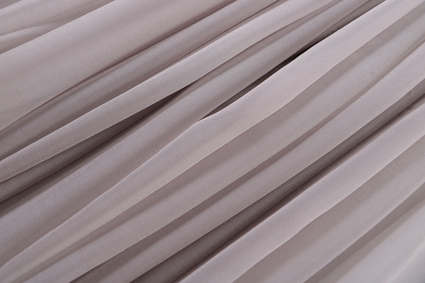 Steel silver chiffon fabric in pure silk | new tess