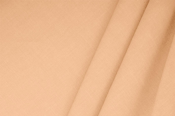 Tissu Couture Mélange de lin Orange pêche en Lin, Stretch, Viscose
