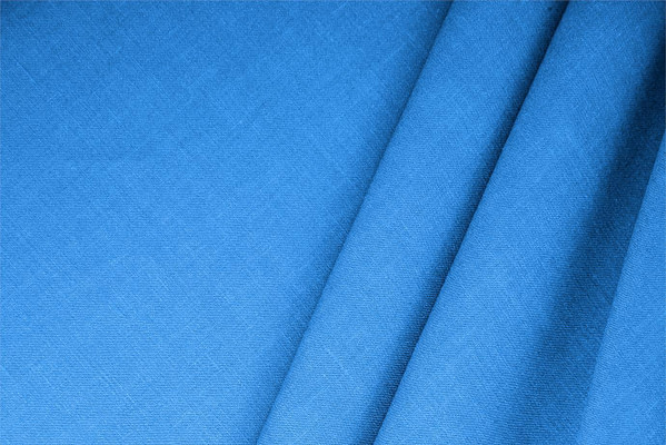 Electric Blue Linen, Stretch, Viscose Linen Blend Apparel Fabric