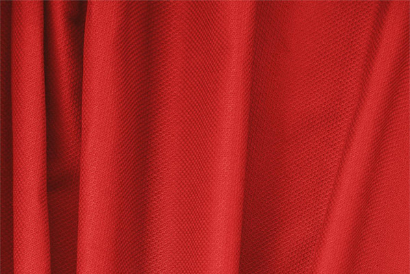 Fire Red Cotton, Stretch Pique Stretch Apparel Fabric
