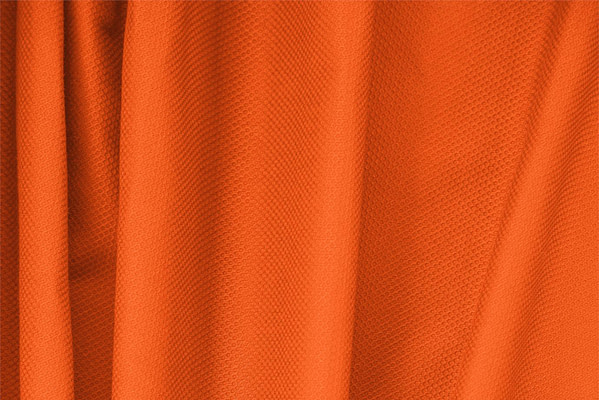 Tangerine Orange Cotton, Stretch Pique Stretch Apparel Fabric