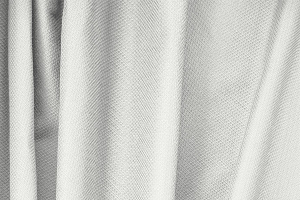 Tessuto Piquet Stretch Perla per Abbigliamento