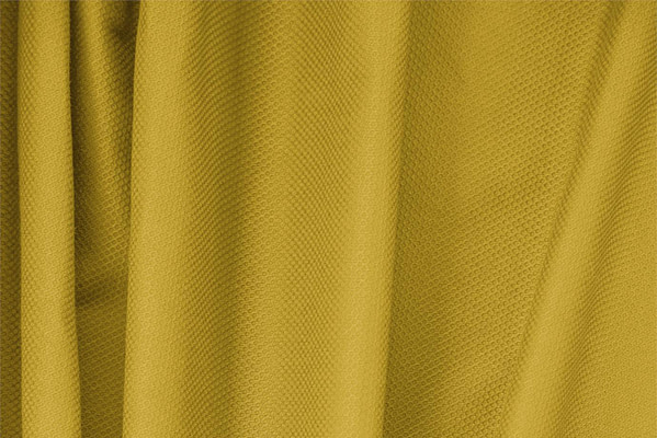 Ochre Yellow Cotton, Stretch Pique Stretch Apparel Fabric
