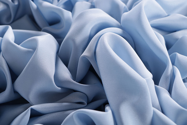 Tessuto Crepe De Chine Sorrento Fiordalisio per Abbigliamento