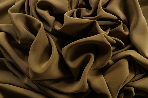 Leaf green crêpe de chine fabric in pure silk | new tess