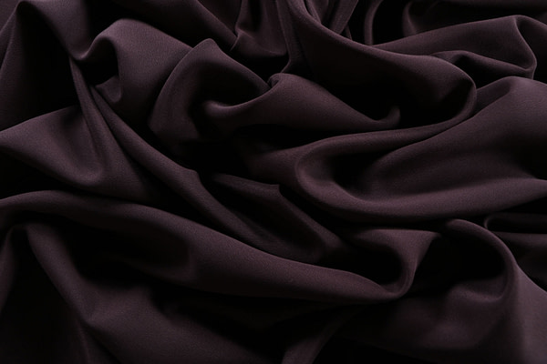 Cofee brown crêpe de chine fabric in pure silk | new tess