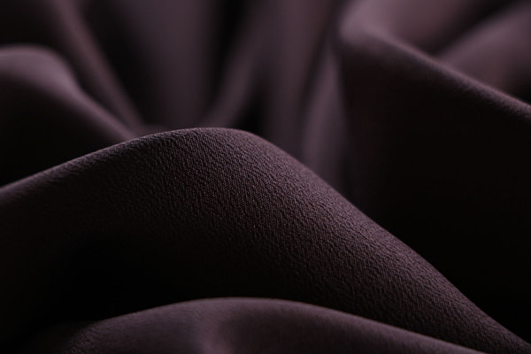 Cofee brown crêpe de chine fabric in pure silk | new tess