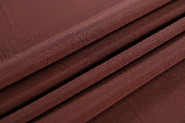 Walnut brown cady fabric in pure silk | new tess