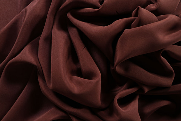 Tissu Couture Drap Marron noyer en Soie