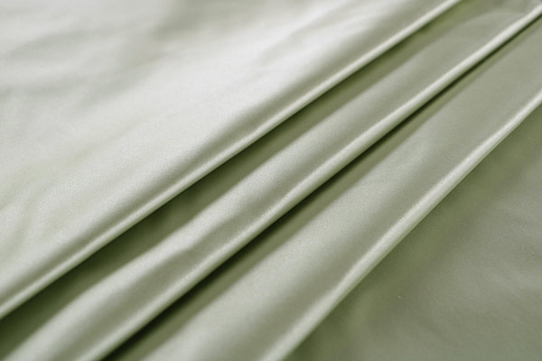 Opal green pure silk duchesse fabric | new tess