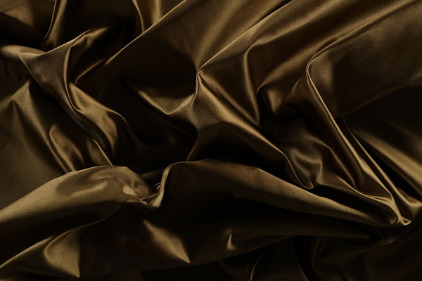 Oil green pure silk duchesse fabric | new tess