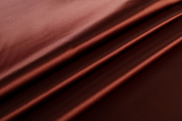 Burnt brown pure silk duchesse fabric | new tess
